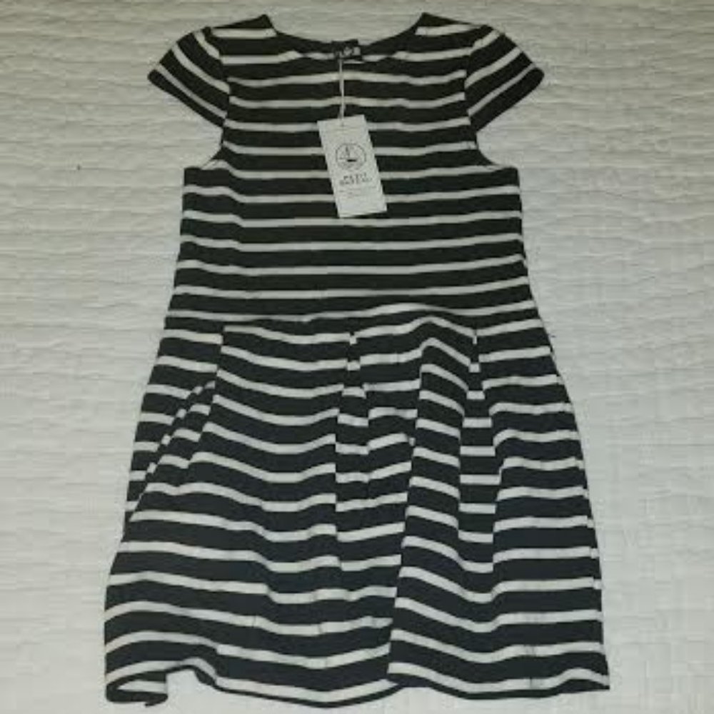 "PETIT BATEAU" GIRLS BLUE & WHITE SEA DRESS!